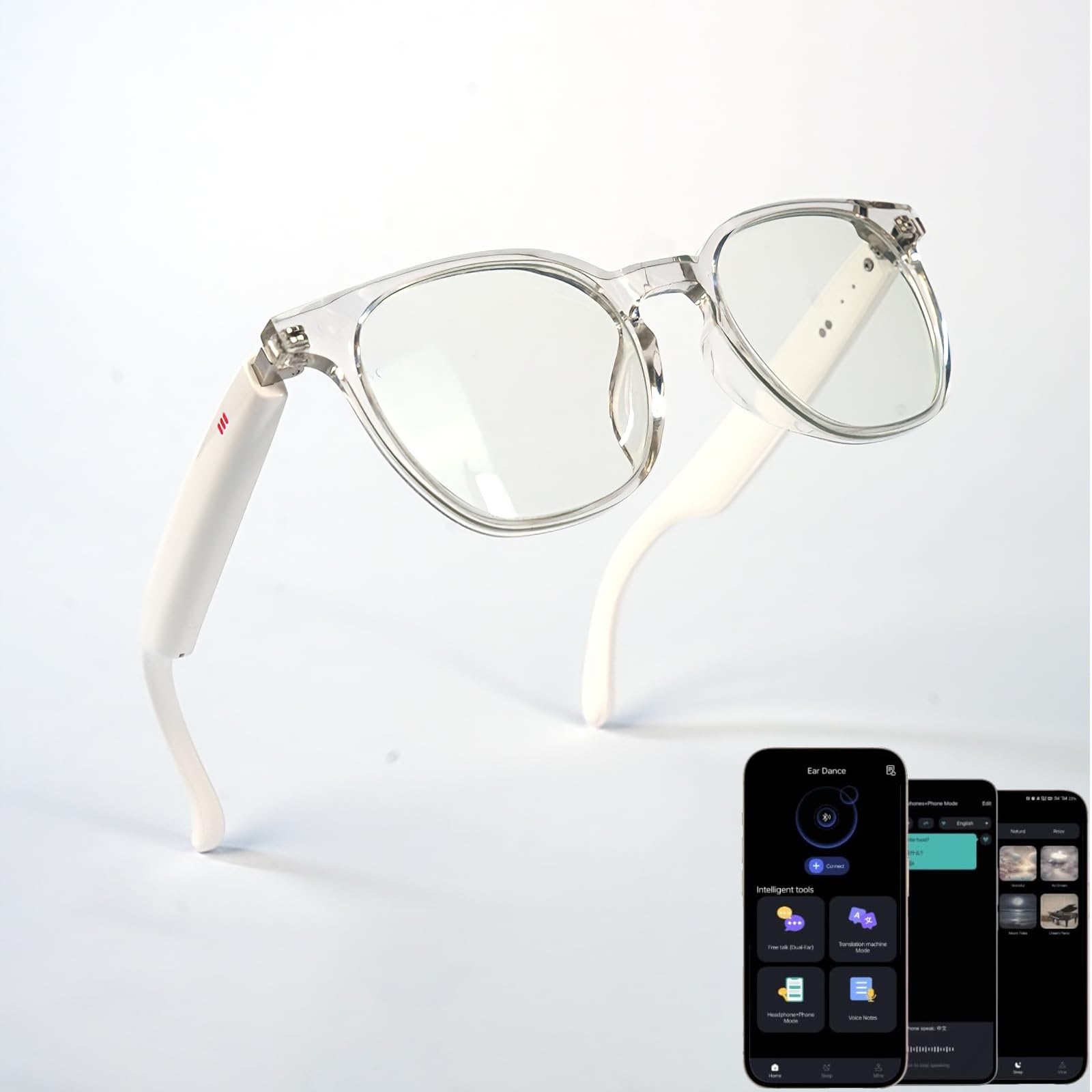 Ai Smart Glasses Bluetooth 5 4 with Translation for Men Women 160 Languages Color-Change Lens Chat GPT Assistant