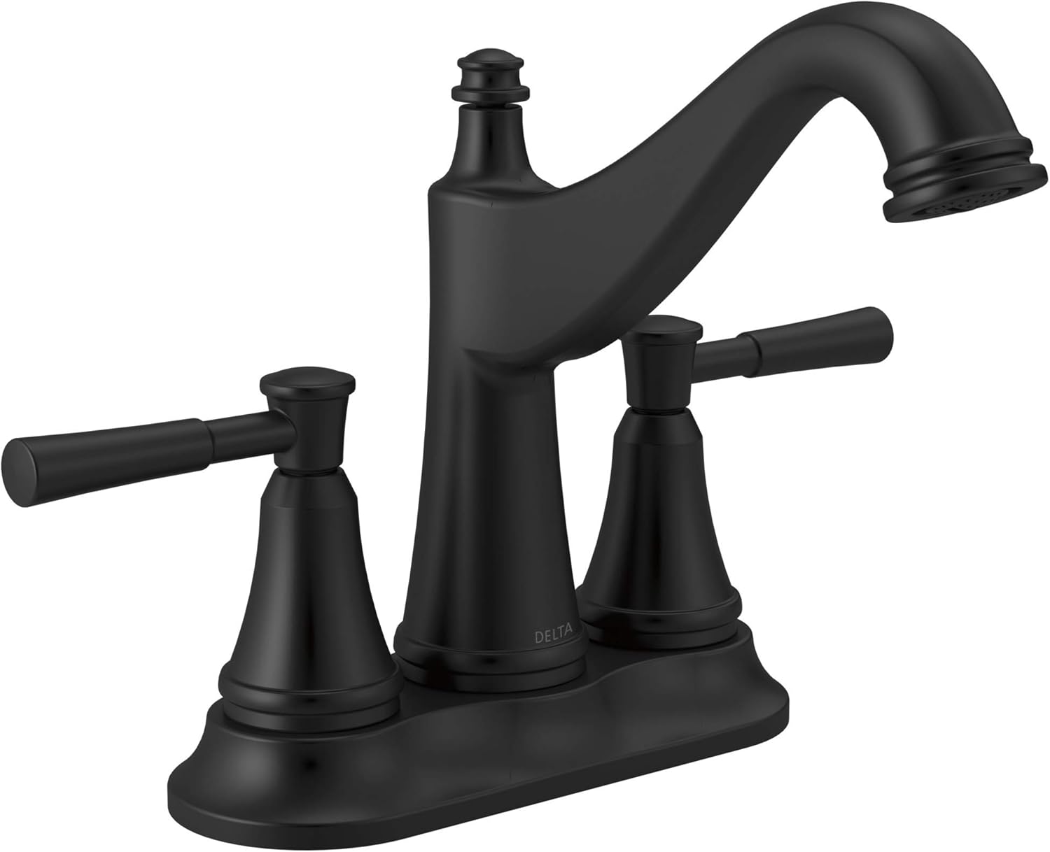 Delta Faucet Mylan Matte Black Bathroom Faucet, Centerset Bathroom