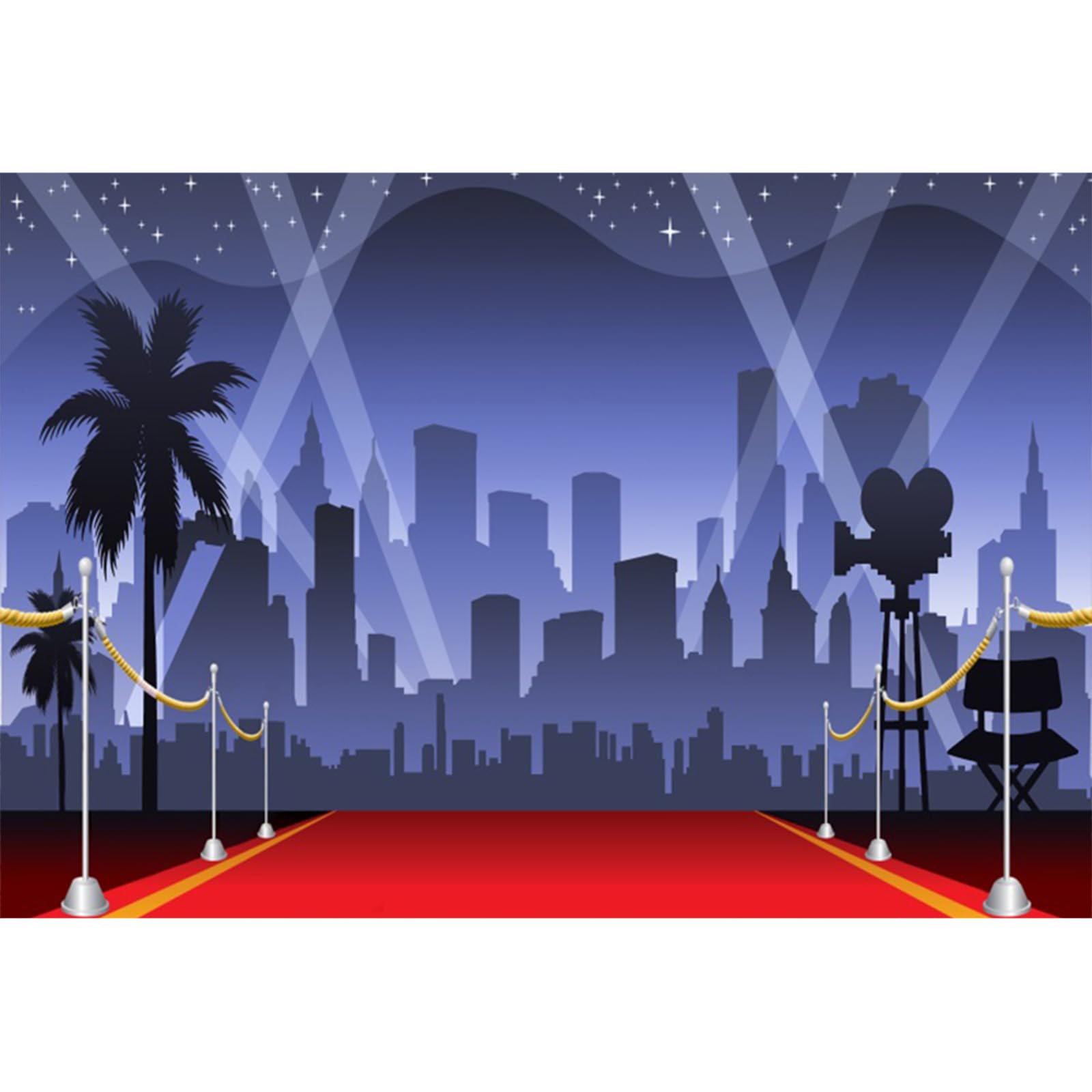 YongFoto 2,2x1,5m Vinile Sfondo Fotografico Hollywood Red Carpet Flash Lights Fondale Foto Festa Bambini Boby Nozze Adulto Partito Studio Fotografico Puntelli