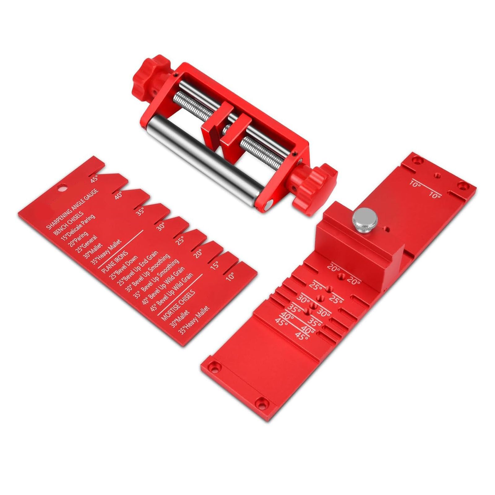 Jazuaiao Innovative Cutting Tool Sharpener Collection Featuring Adjustable Clamps And Measurement Finder For Consistent Grinding Versatile Woodworking Tool Sharpening Setup With Marked Indicators