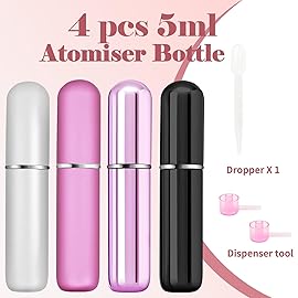 OBSGUMU 4pcs Mini Perfume Travel Bottle, Perfume Atomiser Refillable, 5ML Spray Bottles, Portable for Travel Holiday Women Man