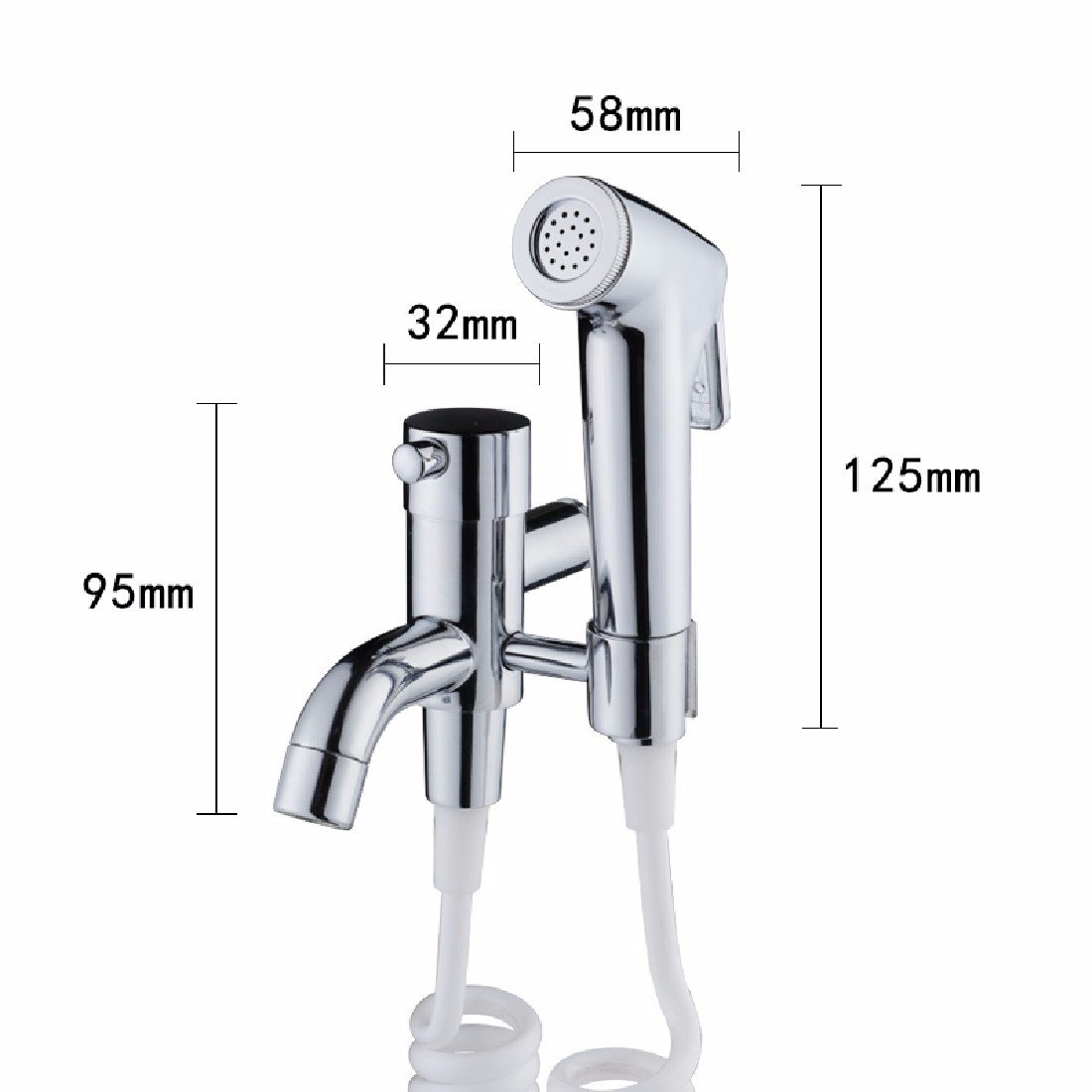 Toque de Mezclador de Fregadero de Cocina, Piscina de Trapeador Que Conduce Al Grifo Alargado de Pared con Limpiador de Inodoro Bidet Bidet Bidet