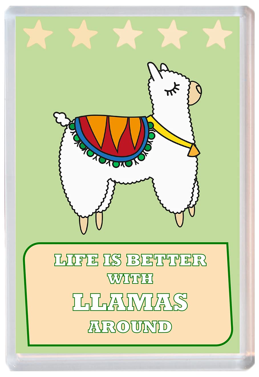 Baked Bean Store Multicolor Life Is Better With Llamas Around - 96 X 67Mm Jumbo Fridge Magnet/Magnets