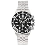 Men's Expedition Chronograph Swiss Quartz Watch – 42mm Stainless Steel Case with Rotating Bezel, Black Textured Dial with Subdials and Date, Stainless Steel Bracelet