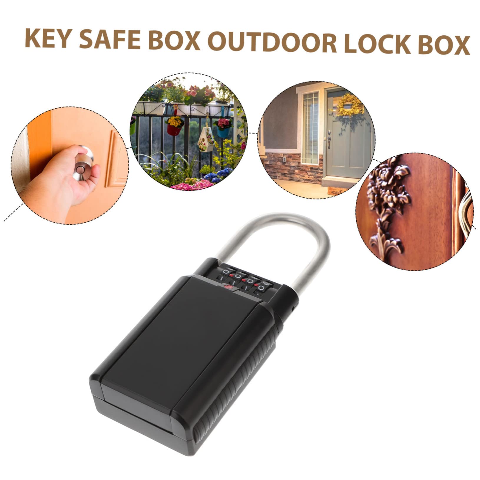 Uonlytech Cassetta Di Sicurezza Codice Cifre Cassetta Di Sicurezza Portatile Per Chiavi Realizzata in Metallo Adatta Per Esterni Offrendo Ampio Spazio e Protezione Da Condizioni Atmo