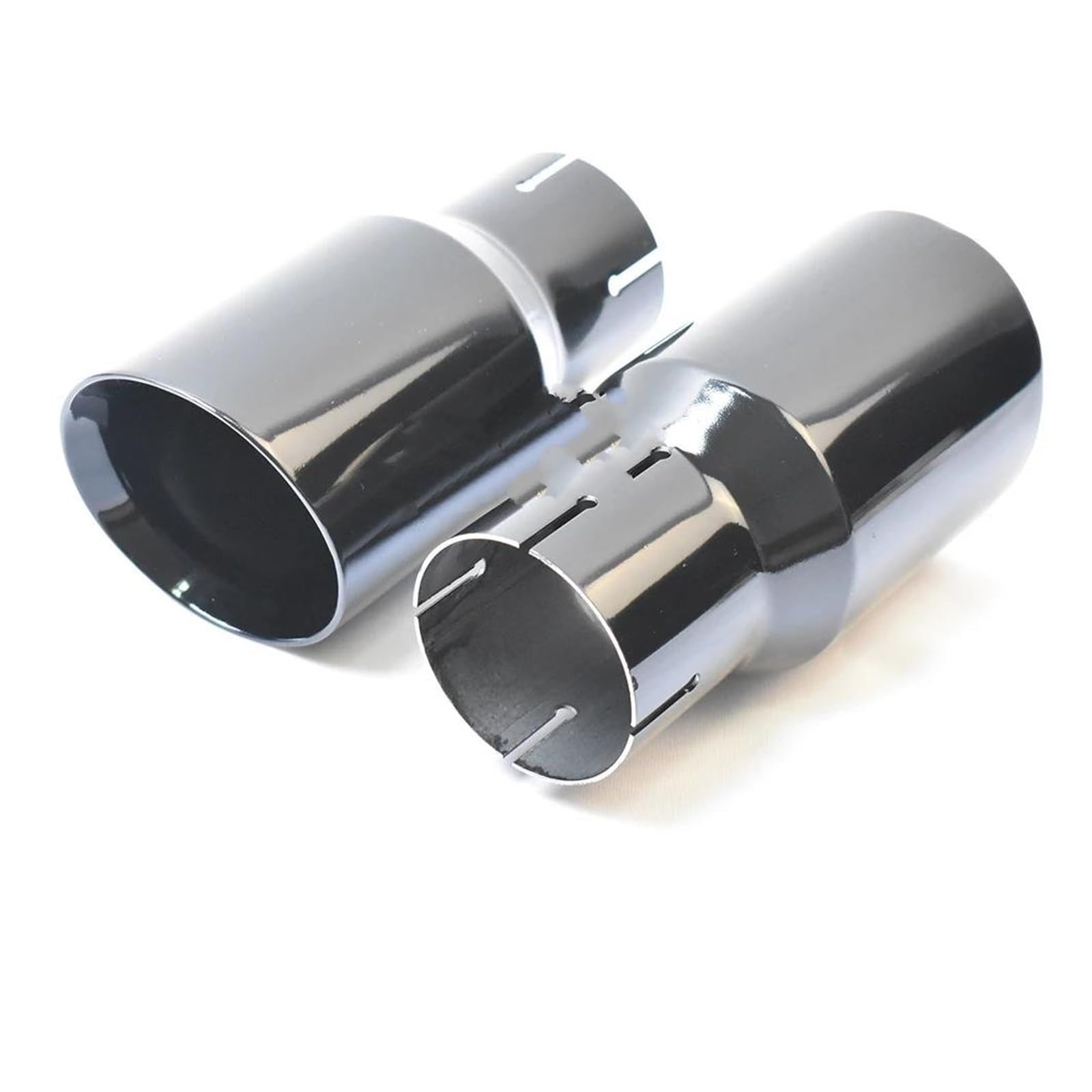 Tubo Scappamento 1 PC Tubo Di Scarico Nero Lucido In Acciaio Inossidabile Modificato Per Auto Punta Silenziatore Universale Smussato Edeg Per La Serie Per BMW Terminale Tubo Scappamento (Size : In 57