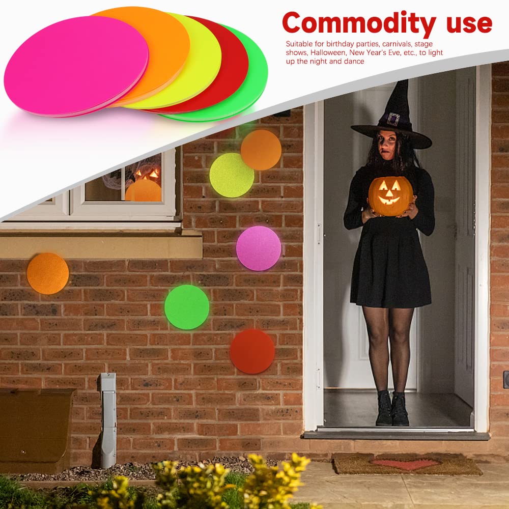 Bercoor 100 Fogli Di Carta Fluorescente Per Feste Con Luce Nera, 20 Cm, 5 Colori Vivaci Per Decorazioni E Forniture Creative - 2