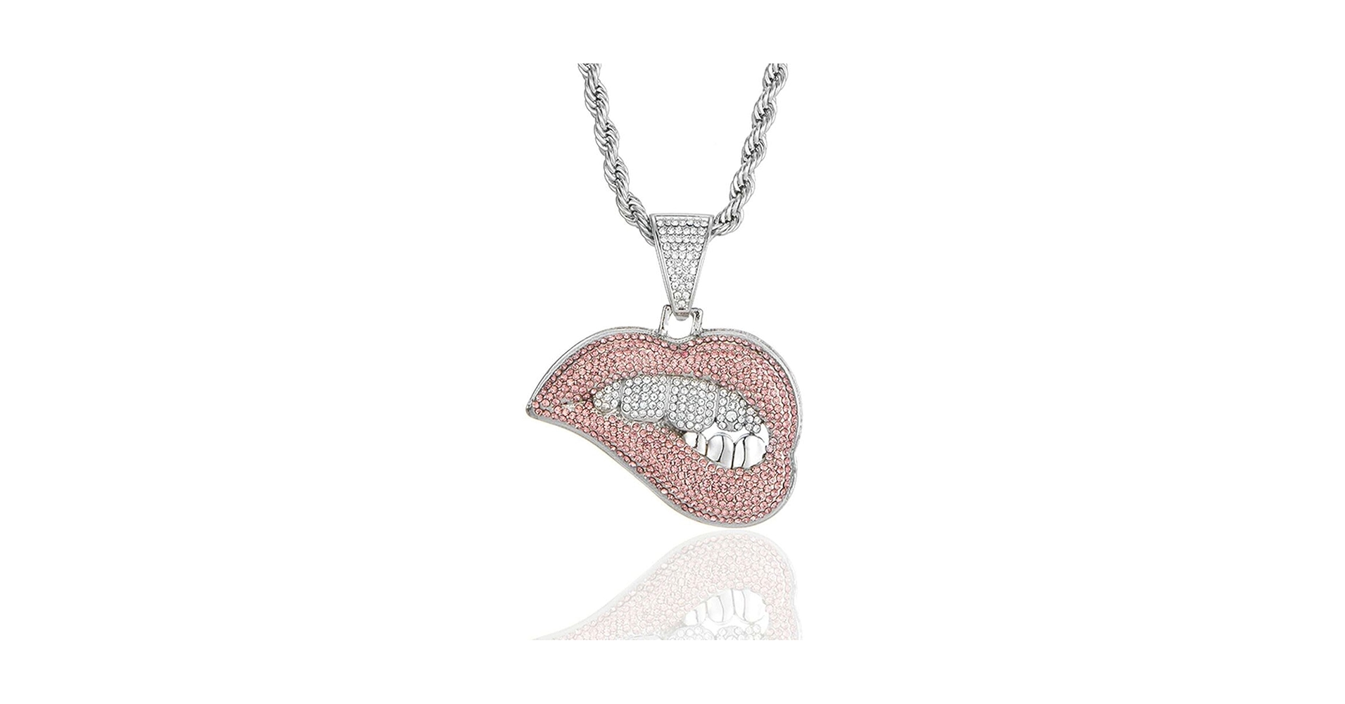P♡B♡P♡K♡M Amazon.com: LCWLJL Shiny Sexy Pink Lip Initial Pendant With