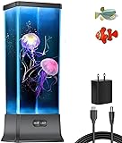 COLORLIFE Electric Jellyfish Tank Table Lamp with Color Changing Light Gift for Kids Men Women Home Deco for Room Mood Light for Relax(Black) Modern