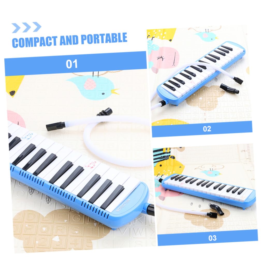 POPETPOP Piano Electrónico de Teclas Color Azul y Melódica para Principiantes Instrumento Musical