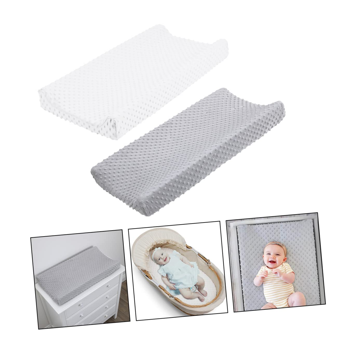 ULDIGI Infant Diaper Changing Pad Covers Set of 2 Soft Polyester Easy to Clean Reusable