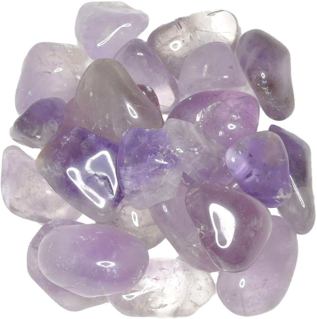 Hypnotic Gems Materials: 3 lbs Amethyst Tumbled Stones - Grade 2 - Medium - 1" to 1.5" Avg. - Bulk Natural Rocks Polished Gemstone Supplies for Wicca, Reiki, Energy Crystal Healing