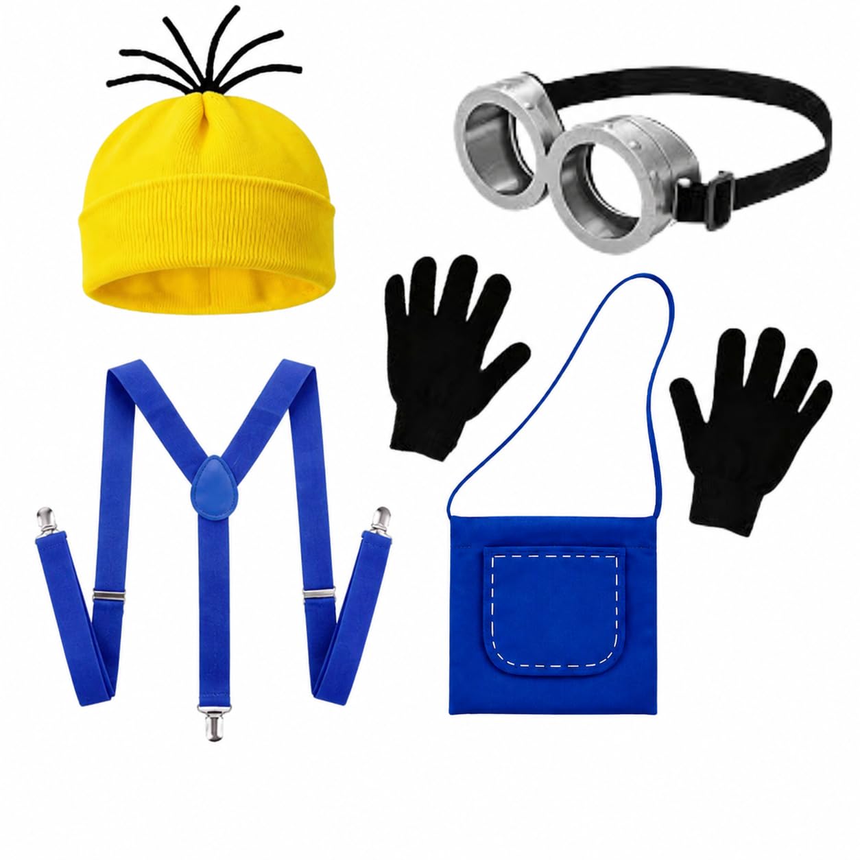 5Pcs Yellow Costume Set