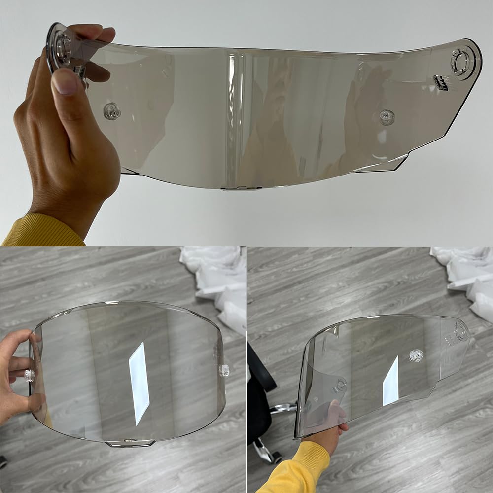 YMTSGEQ Helmet Visor Replacement for TT-Course.Motorcycle Helmet Shield UV Protection Compatible with KYT TT-Course (Revo Clear Silver)
