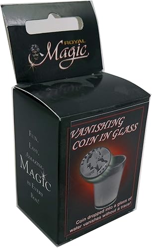 Royal Magic Moneda que se desvanece en el truco de magia de cristal de Vanish a Coin with No Sleight of Hand.