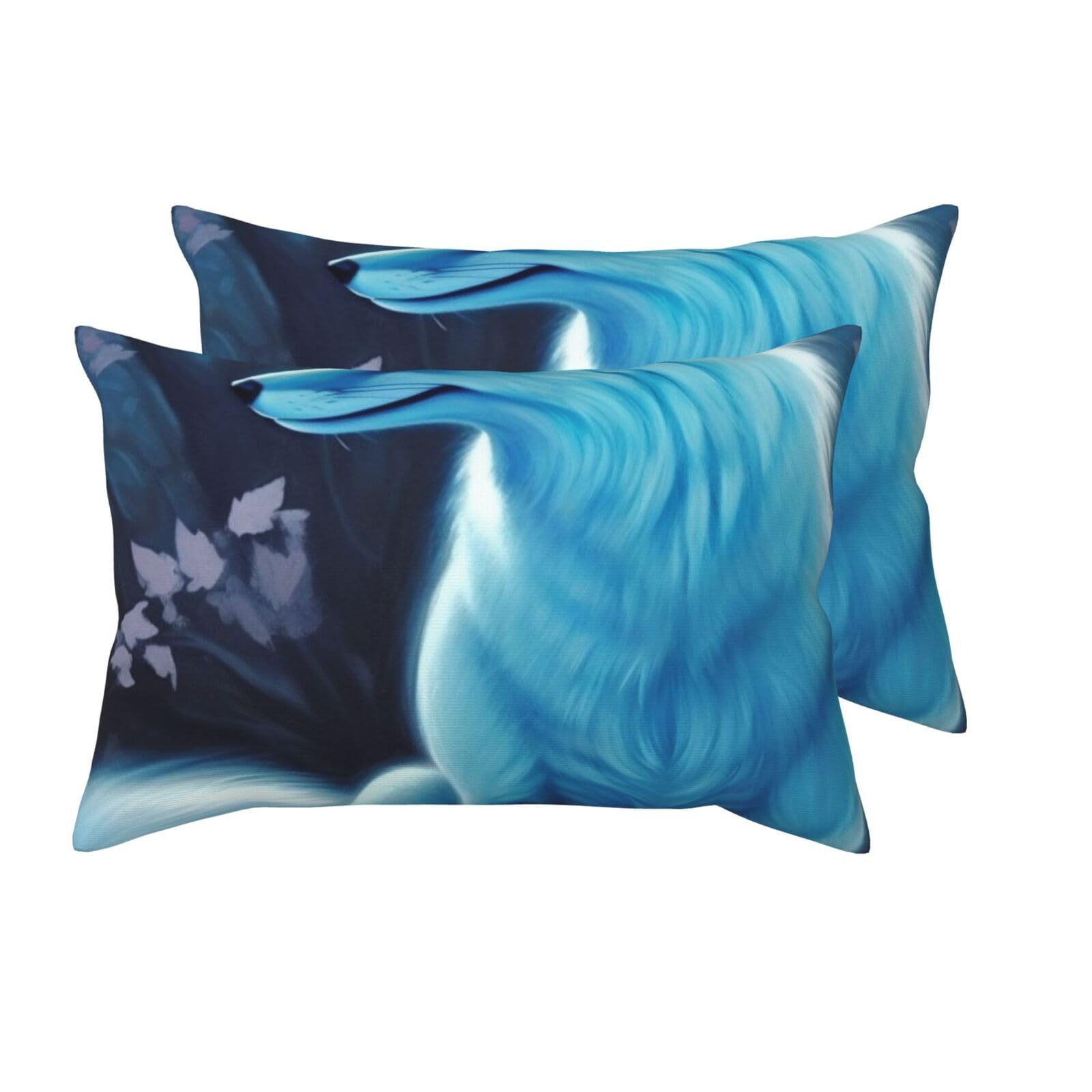 Taies d'oreiller pour dormir au frais dans un lit élégant motif renard bleu