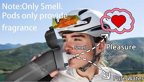 Miniatura 8 de Botella de agua deportiva de plástico sin BPA con cápsulas de sabor para deporte, 22 onzas, con infusor de gimnasio, taza de agua saborizada,