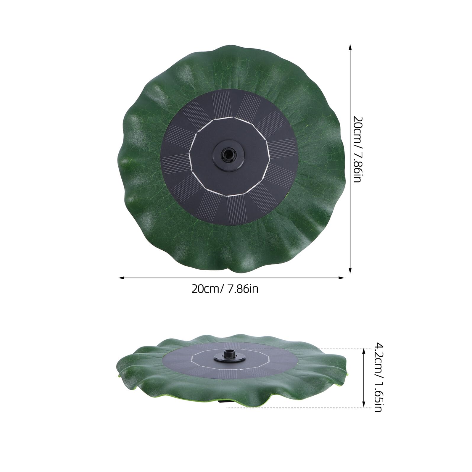 Hemobllo Pompa Acqua Solare Galleggiante Forma di Foglia di Loto per Fontana da Giardino Vaschette e Laghetti Pompa Dc Brushless Automatica Senza Batterie Decorazione Esterna Verde