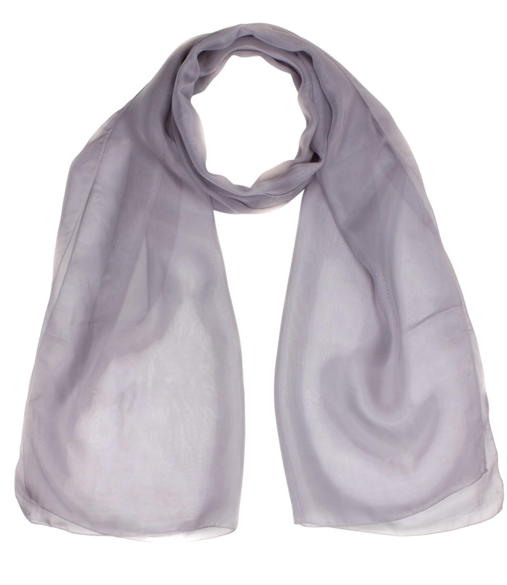 Mytoptrendz Women's Grey Mytoptrendz® - Chiffon Scarf Plain For Silky Soft Lightweight Neck Scarf Wrap Headwrap Girls Headscarf Sheer Wrap Scarves & Wraps Fashion Accessories For Bridesmaid, Evening (Grey)