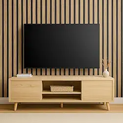 Papel de Parede Ripado Marrom Lavável 3D Autocolante