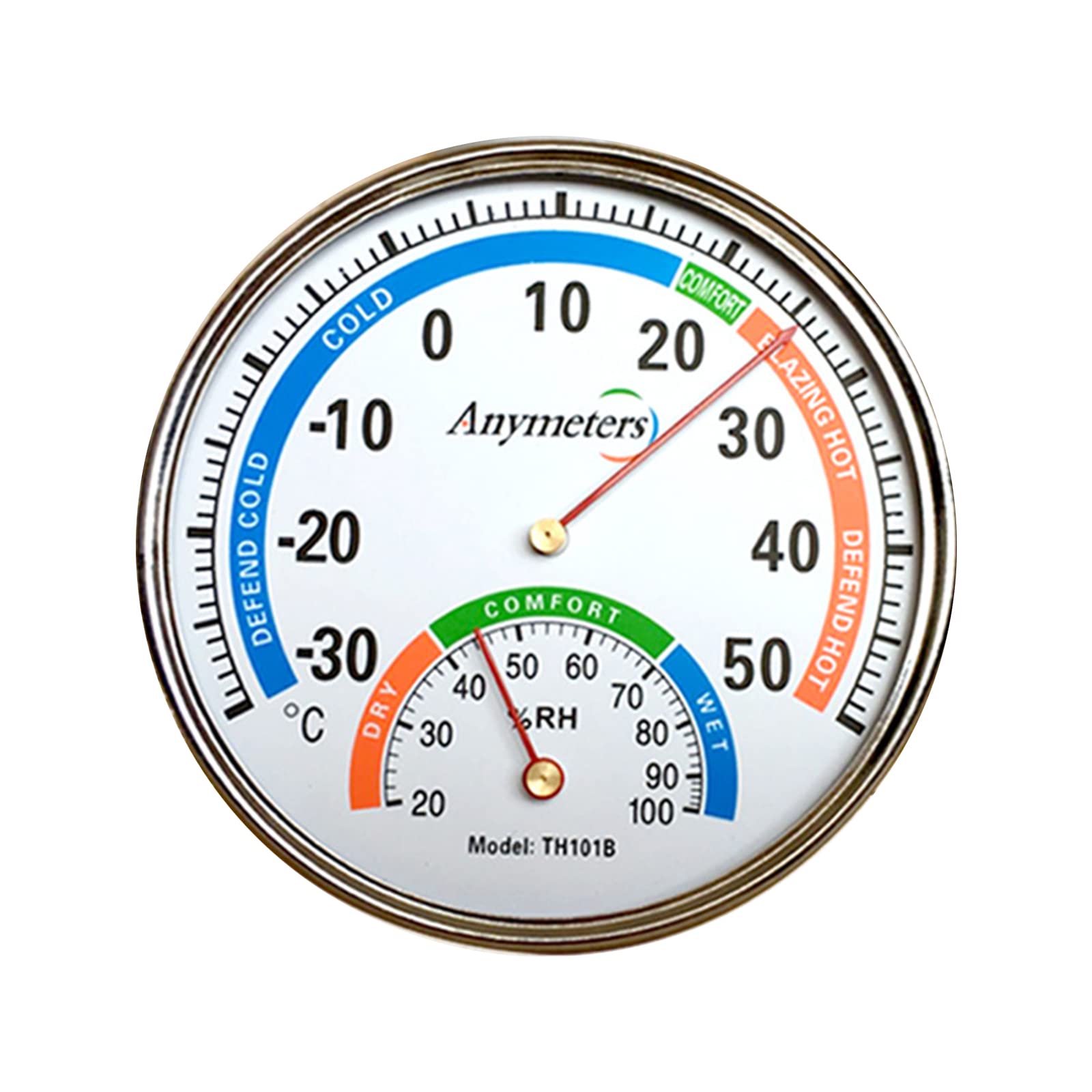 Wall Thermometers Hygrometer with Metal Enclosure Decorative Not Battery Required for Indoor Outdoor Thermometers Temperature Humidity Monitor Indoor Outdoor