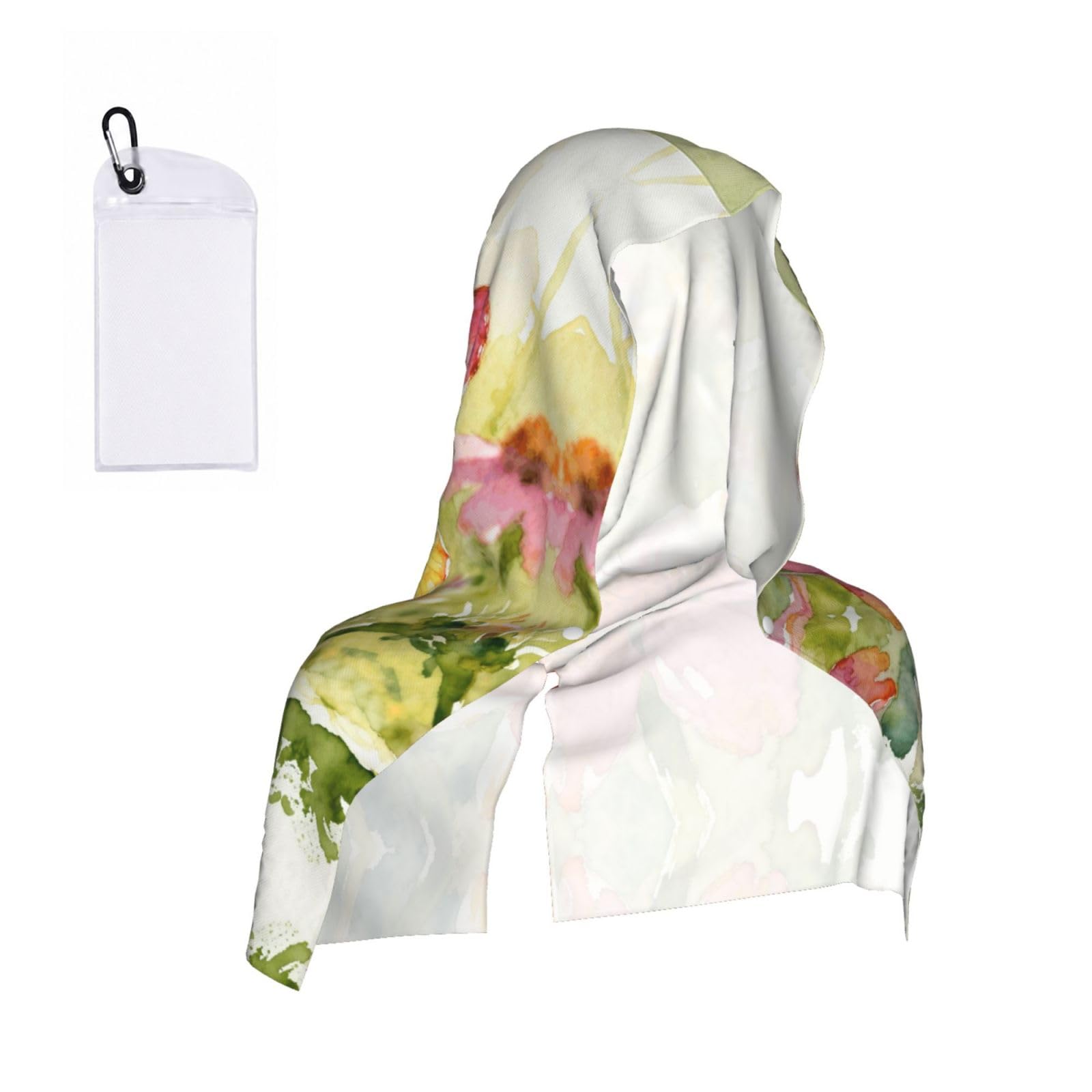 CNTDBU Butterflies and wildflowers Cooling Towel Hooded-Instant Chill Neck Cover for Sports, UV Cooling Rag for Running Gym