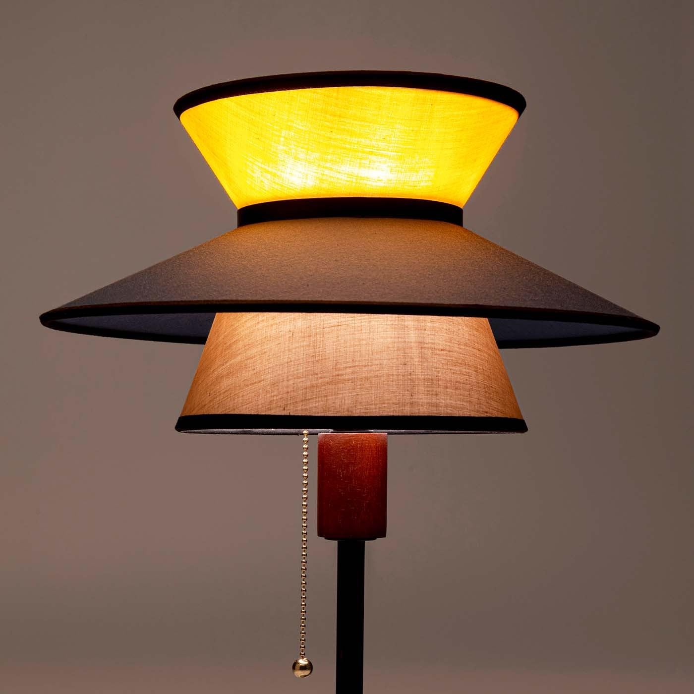 Kare Design Tischlampe Riva Blau/Gelb, Tischleuchte, Stahlgestell, Desk Lamp, Baumwoll Schirm, kein Leuchtmittel inklusive, Lampe für Wohnzimmer, Schreibtischlampe, Schlafzimmer, 49x35x35 cm (H/B/T)
