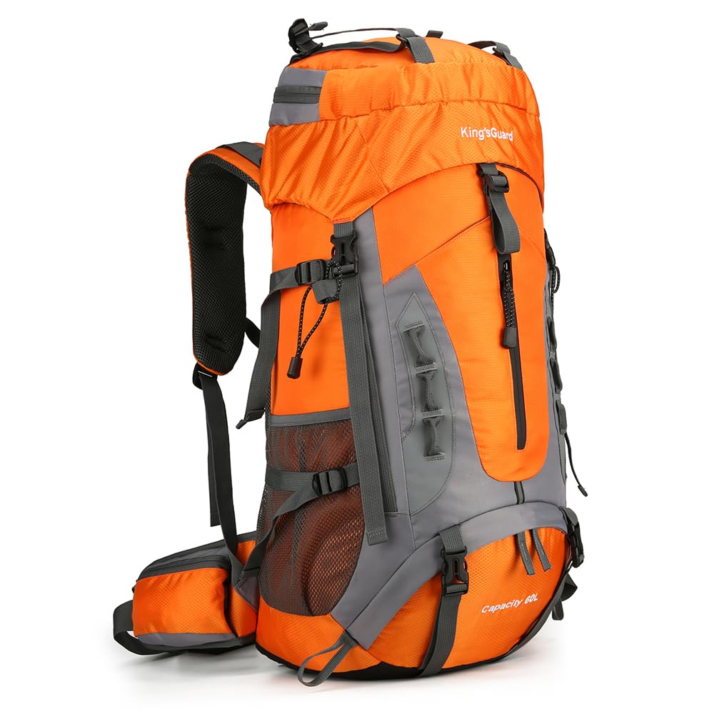 KingsGuard 60L Hiking Backpack for Men and Women Lightweight Camping Hiking Backpack with Rain Cover Large Waterproof Travel