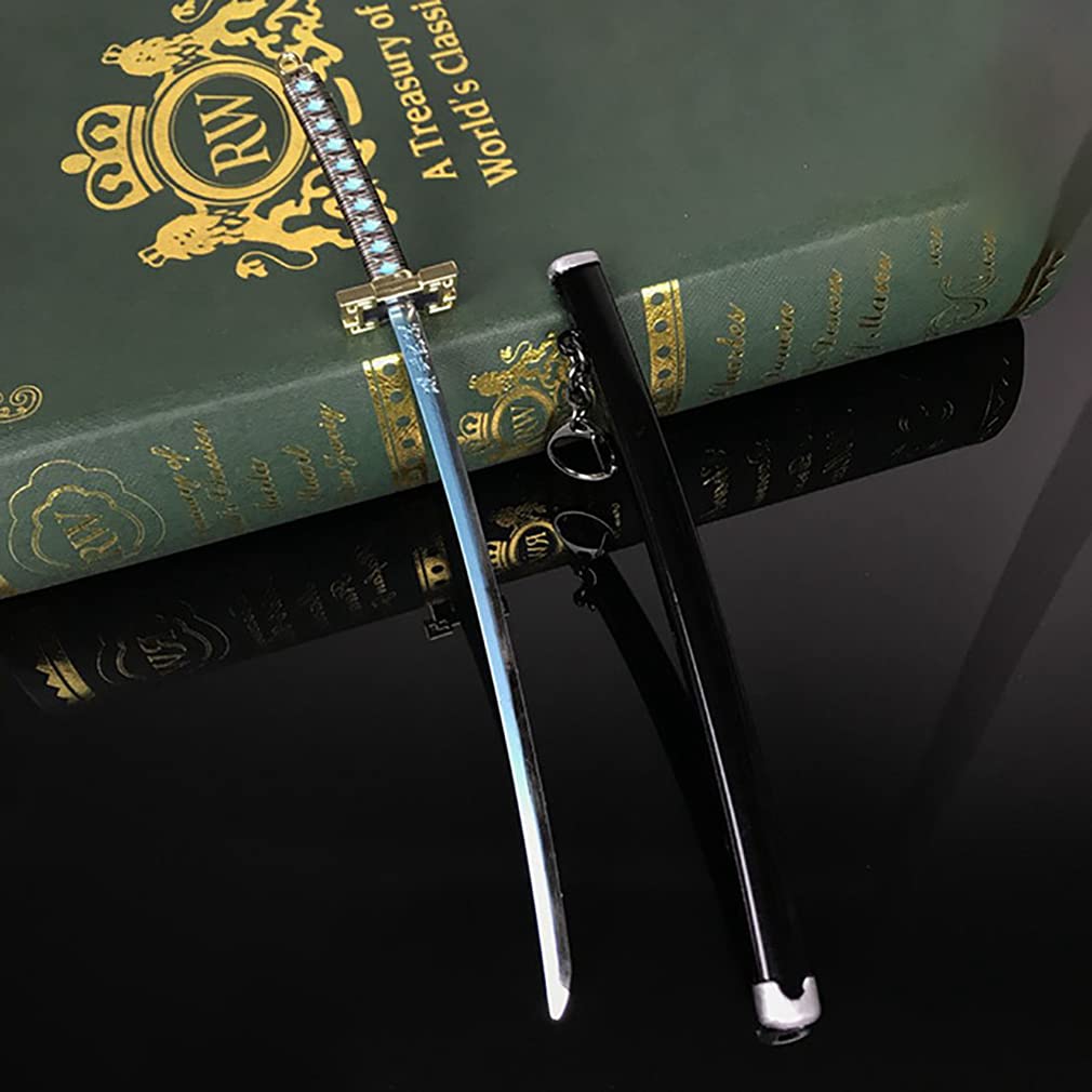 GJPSXTY Demon Slayer Katana Keychain Anime Pendant Key Ring For Tokitou Muichirou,Zinc Alloy Material 22cm
