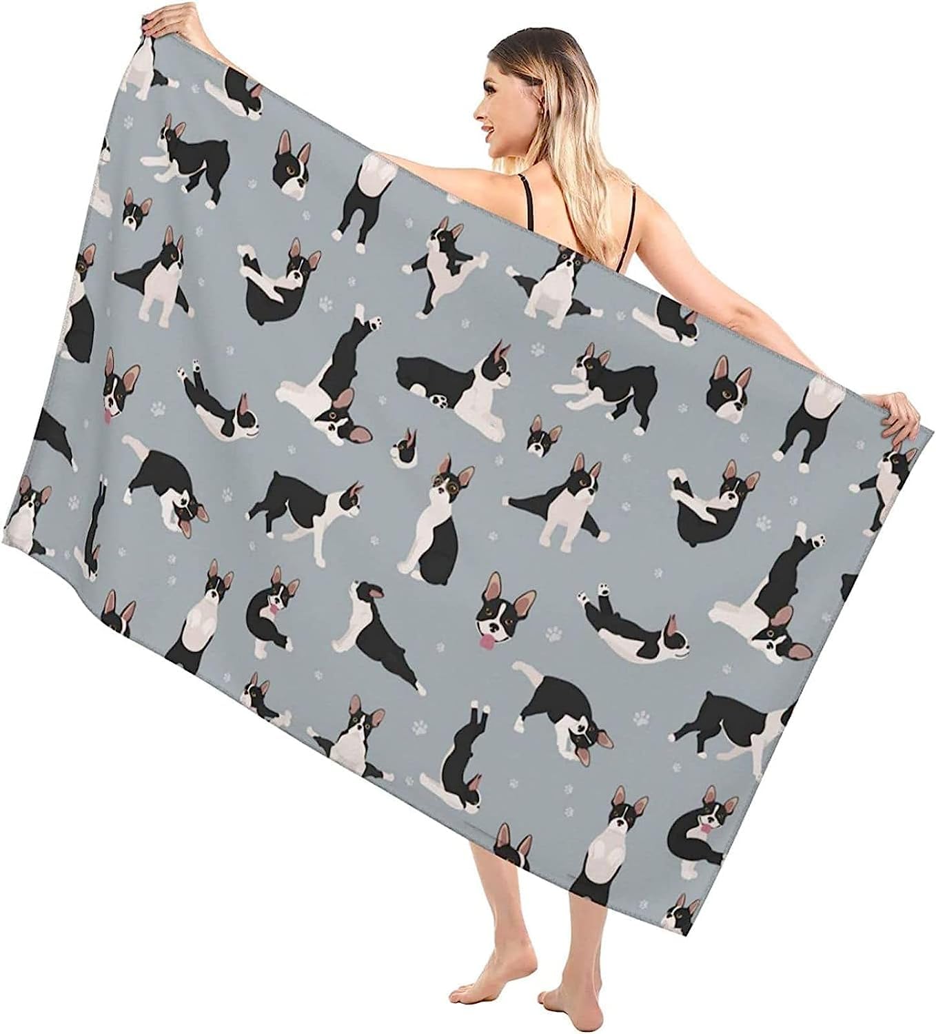 Microfibre Beach Towel Cartoon Animal Dog 150 X 200 Cm Sand Free Lightweight & Quick Dry Microfibre Towel And Travel Bag - This Microfiber Towel Is Perfect As Beach Towel & Travel Towel, Ab-9I5X/E7H