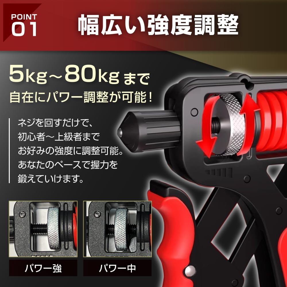 握力きたえ Amazon | ハンド グリップ 握力 80kg トレーニング 自動カウンター付き