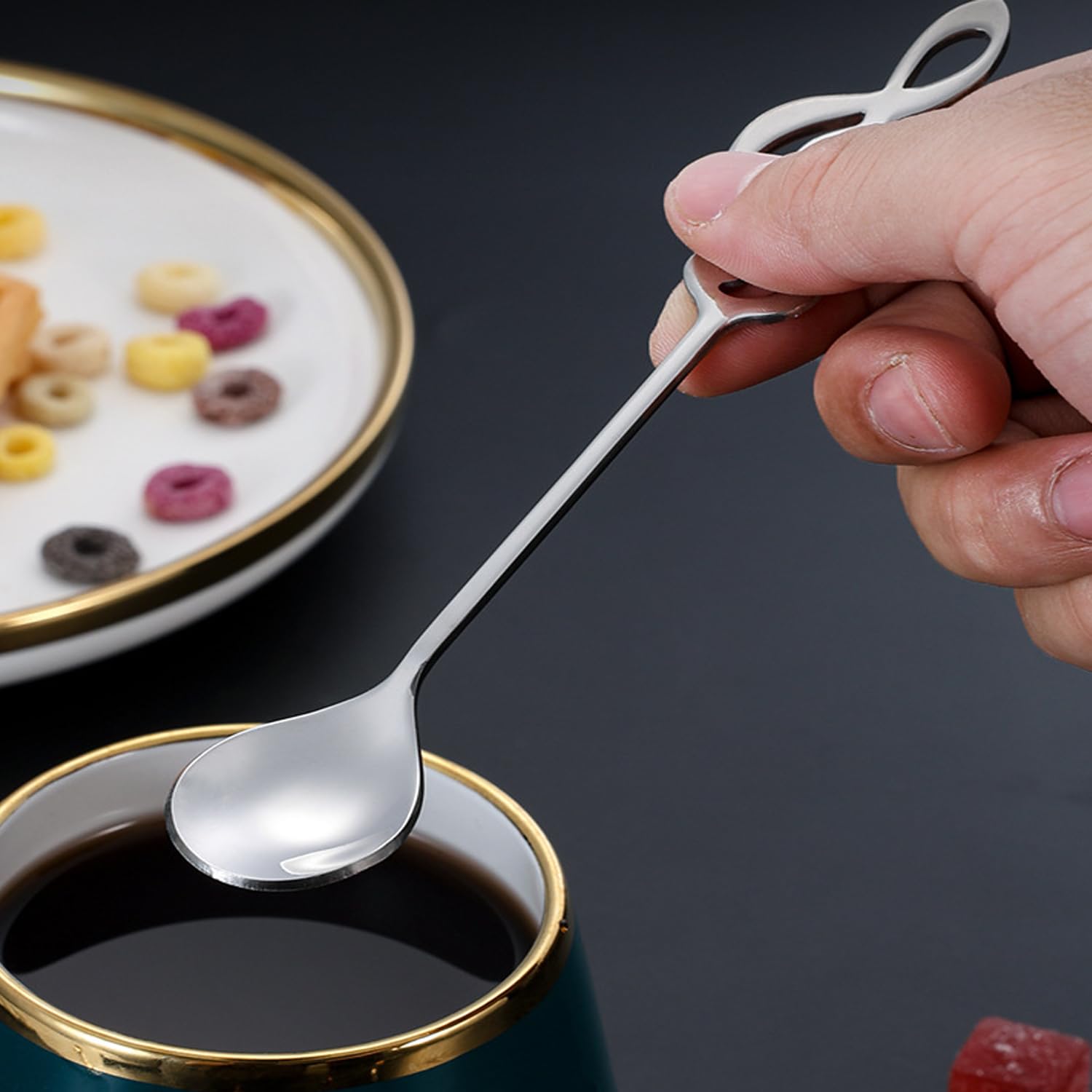 16 Cucchiaini Da Caffè A Forma Di Note Musicali - In Acciaio Inox, Per Regali E Uso Quotidiano - Foto 10