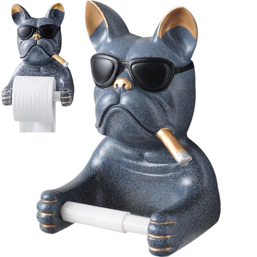 Amazon.co.jp: トイレットペーパーホルダー 犬 ブルドッグ 壁掛け式
