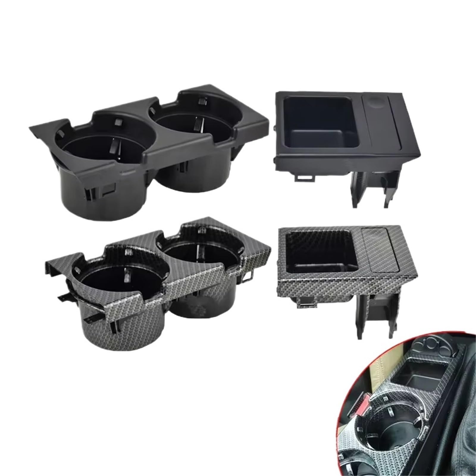Kompatibel Mit Für 328Ci 2000 Wasserbecherhalterung Getränkeflaschenhalterung OEM：51168217953 51168217957 1 Stück Becherhalter(Black Storage Box)
