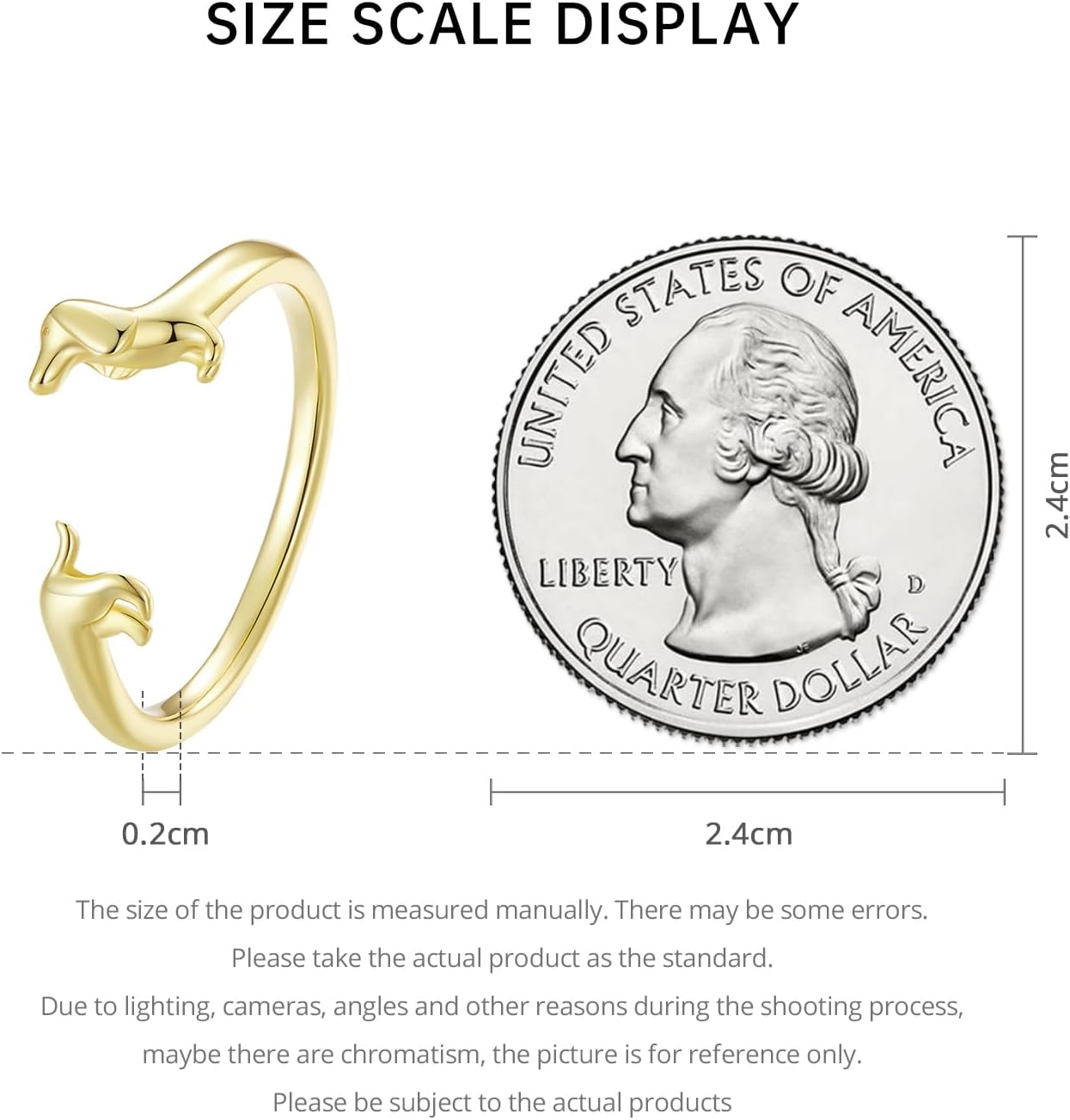 Sterling Silver Cat/Dog Ring - Adjustable Dainty Stackable Rings Gifts for Cat Lovers Dachshund Gifts for Women - Image 4