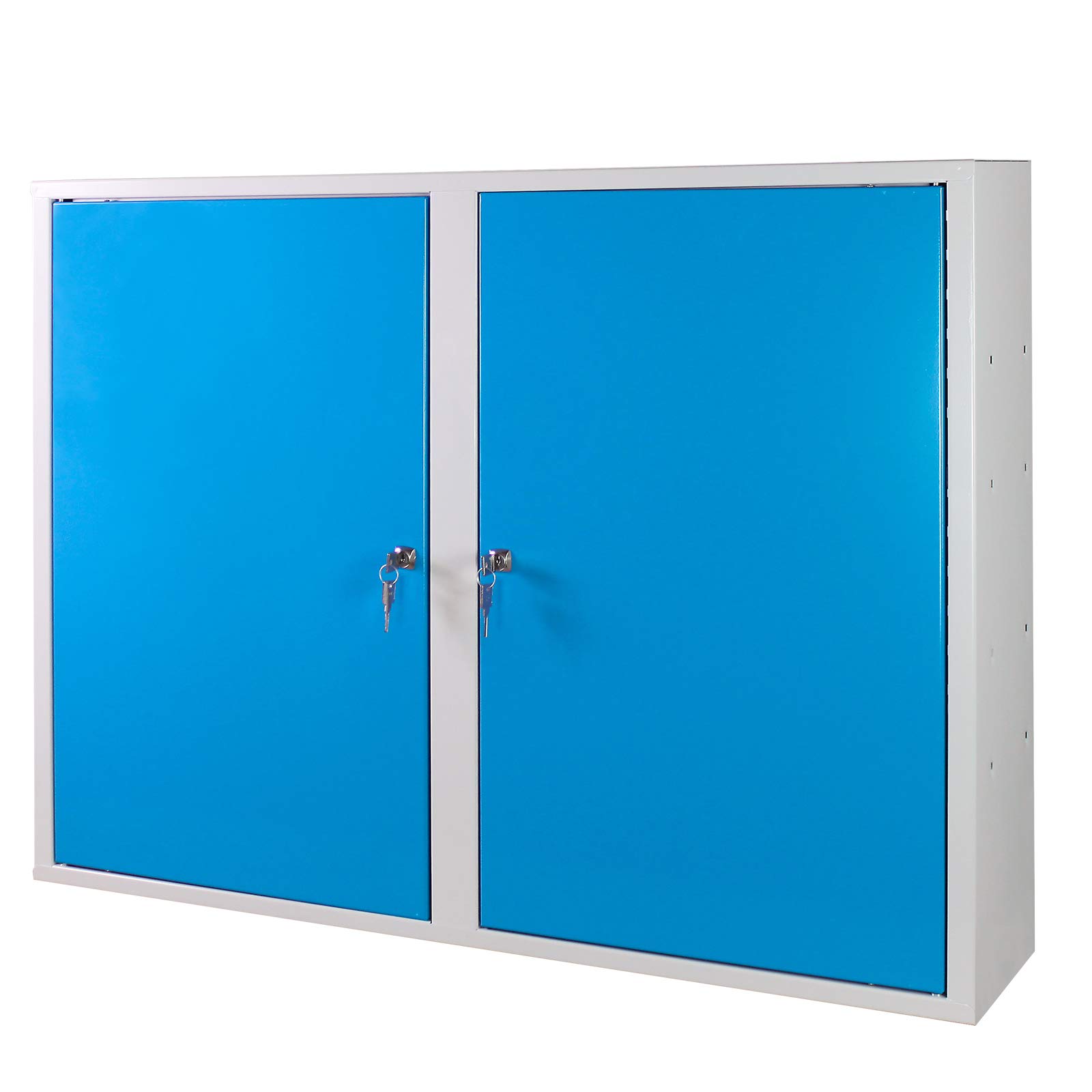 Bad Armoire Murale de Rangement Métallique 2 Portes 75 x 100 x 20 cm