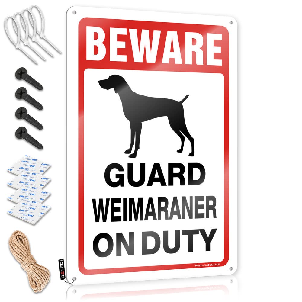 Bathroom Sets, Plaque Gate Haves Beware! Guard Weimaraner On Duty | Rustic Faded Wall Art(30X40CM)