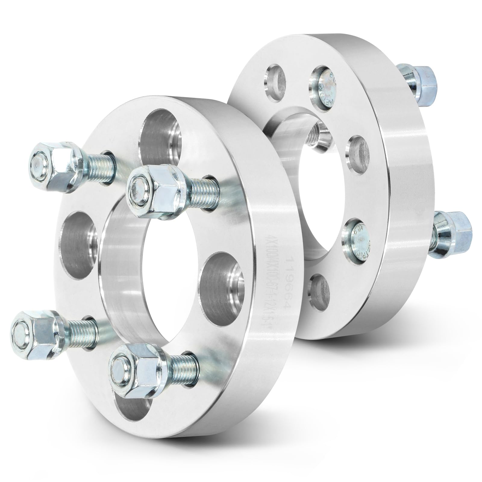 SCITOO 2Pcs 4x100 Wheel Spacers 1 inch for Toyota/for Honda Silver
