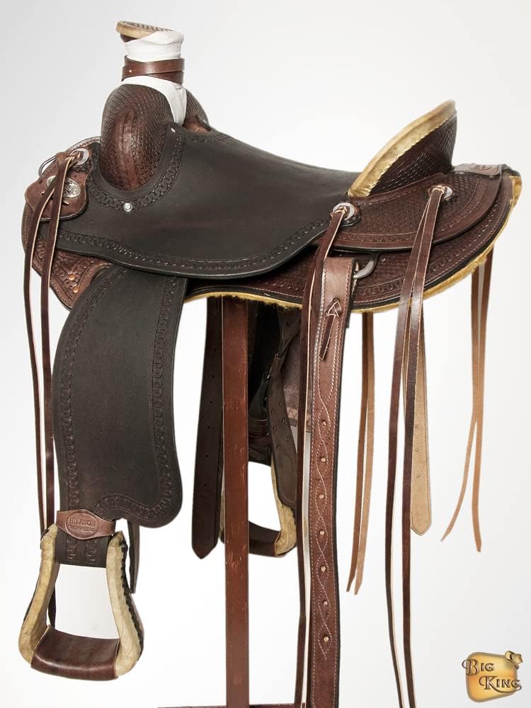 HILASON Western Horse Saddle American Leather Wade Ranch Roping Brown
