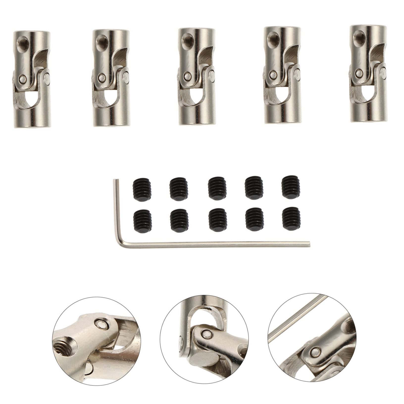 OUNONA Metal Shaft Coupler Kit DIY Universal Coupling Robotic Parts Model Engineering Recyclable DIY Assembly Tool