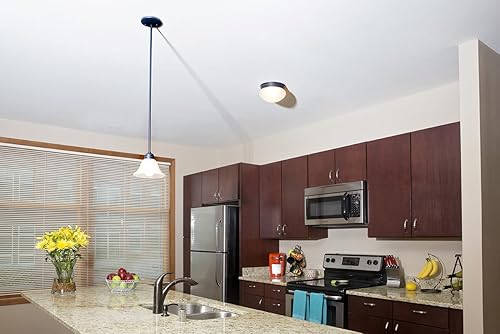 Miniatura 4 de Design House 514539 Millbridge 2 - Lámpara de techo empotrada tradicional para interiores, cristal de alabastro regulable para dormitorio, comedor y