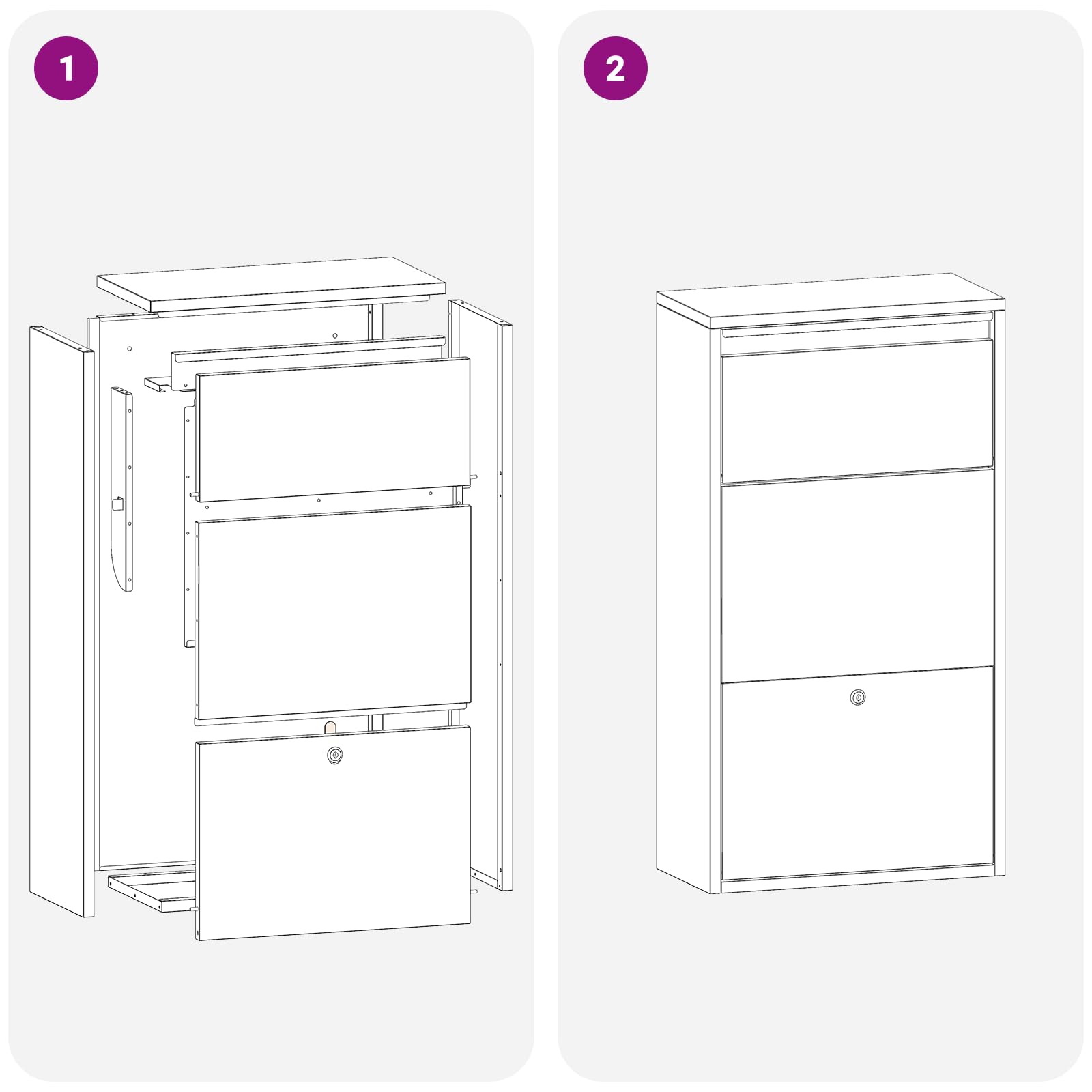 vidaXL Boîte de dépôt de colis avec porte Noir 44 x 22 x 82 cm Acier, Jardin et terrasse, design moderne, boîte aux lettres étanche, rangement élégant, cadre en acier