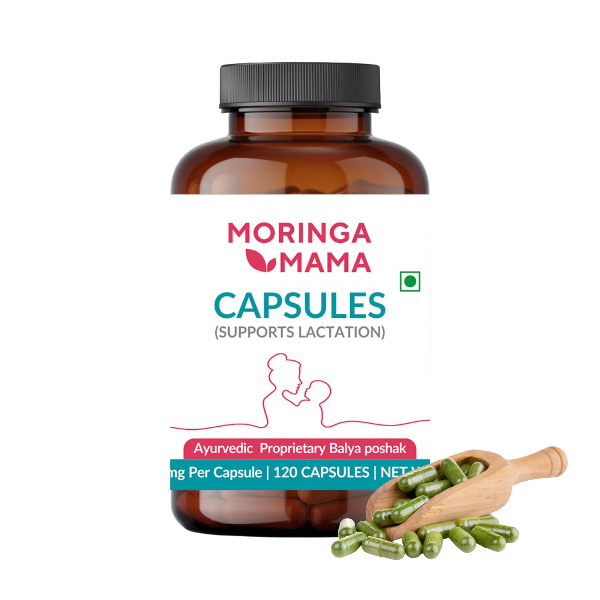 Moringa Mama Breast-Feeding Capsules 120 nos, Ayurvedic Lactation Supplement for Increasing Breast Milk, Natural & Safe, 500 gm Veg Capsules X 120 nos (B0CCXWNB7N) Amazon Price History, Amazon Price Tracker