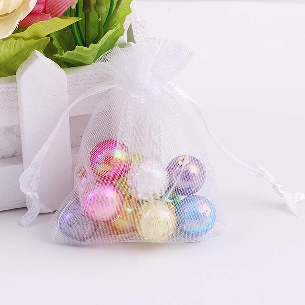 100 Sacs Organza Avec Cordon - Sacs Cadeaux Mariage, Bonbons, Bijoux, Lavande