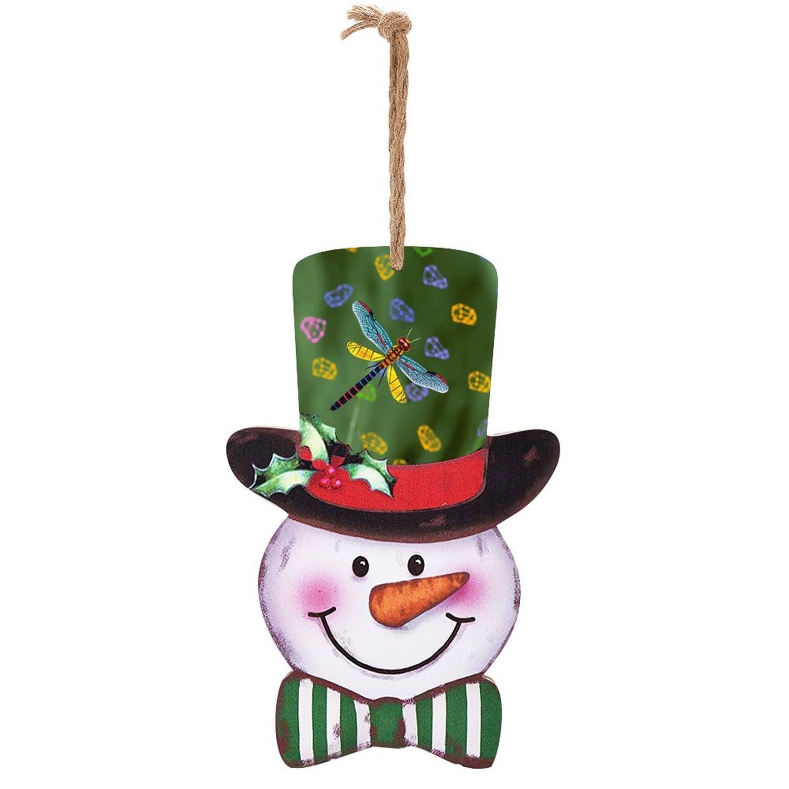 Plaque en bois bonhomme de neige de Noël avec imprimé haute définition