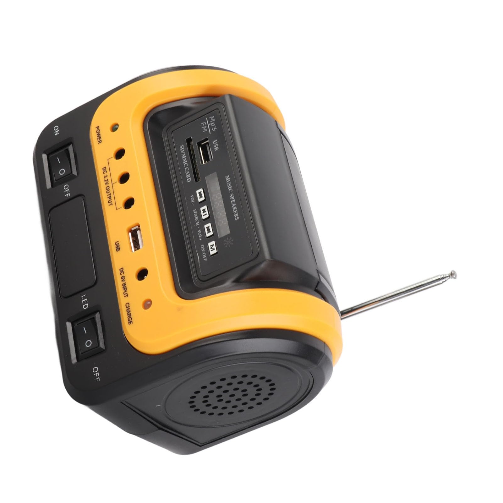 lyrlody Generatore di Energia Solare Portatile Power Station 5000mAh Batteria Ricaricabile Display LED Digitale Radio MP3 Uscita USB con Pannello Solare per Campeggio Emergenza