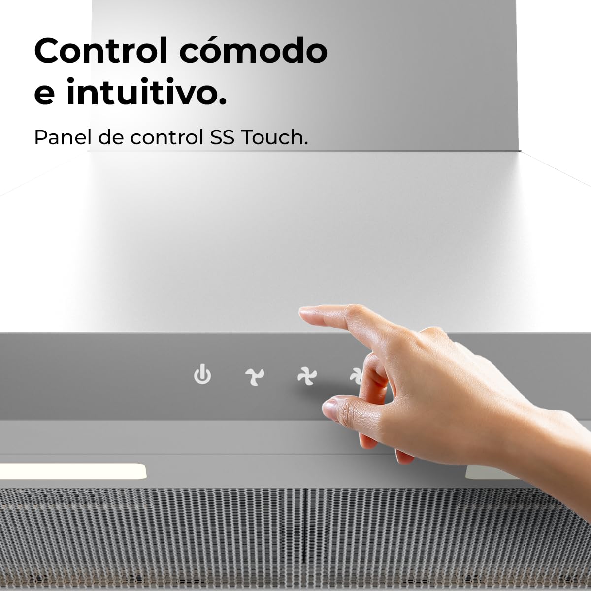 Cecotec Campana Extractora 60cm Piramidal Bolero Flux PT 604000 Inox A+++. Succión 427,6m3/h, 3 Velocidades, SS Touch Control, Acabado Inoxidable, Bajo Consumo, Motor DC, Luz LED, Filtros Incluidos