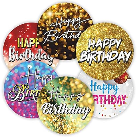 Happy Birthday Stickers Seals Labels (Pack of 120) 2" Large Round for Gift Envelopes Cards Boxes Cover