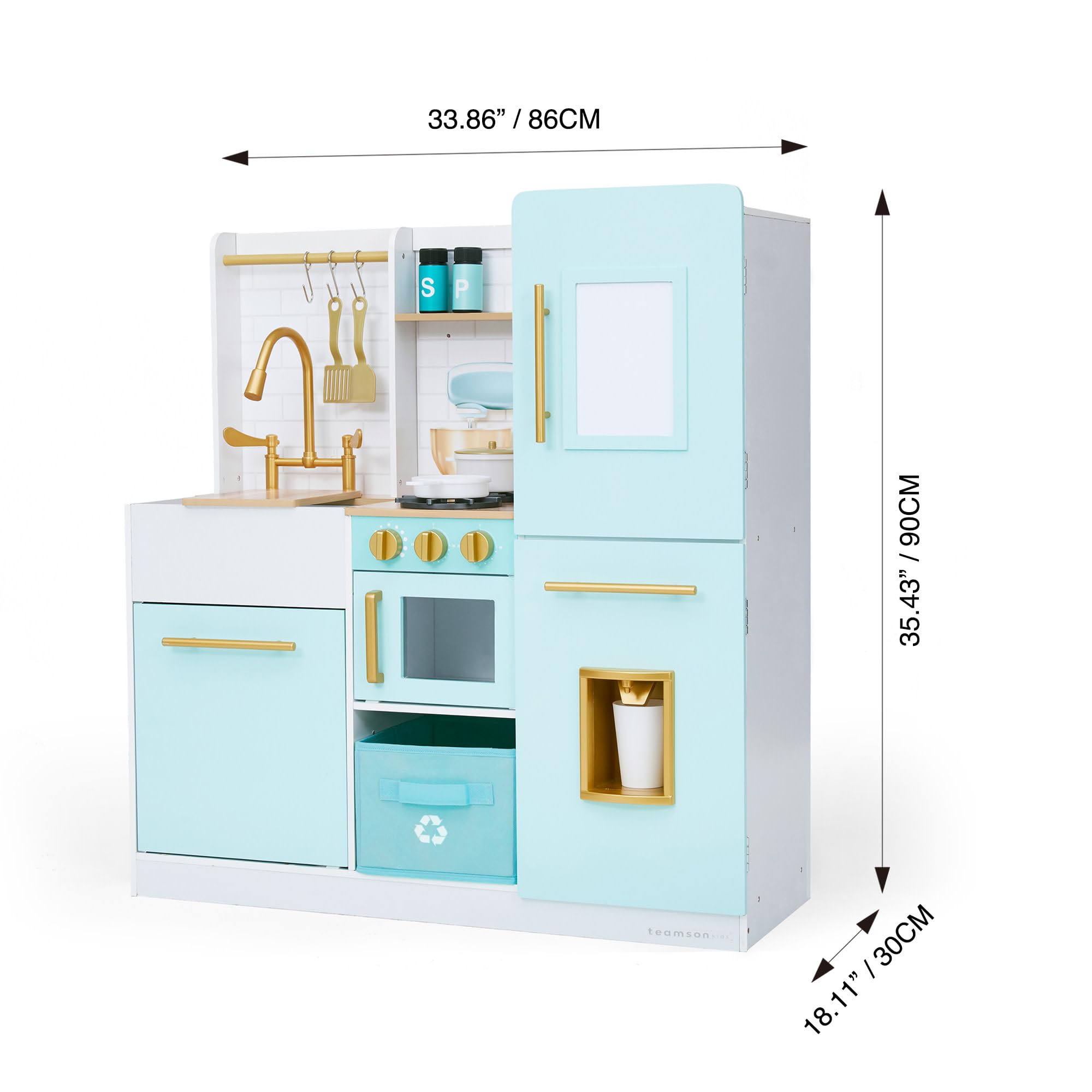 Teamson Kids - Biscay Delight Classic Play Kitchen - Mint | Kreatives Rollenspiel