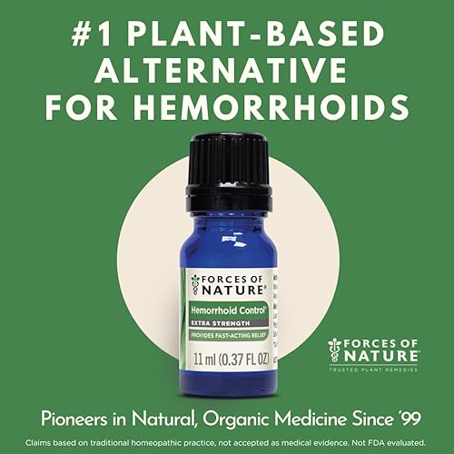 Miniatura 4 de Forces of Nature Tratamiento de hemorroides, extra fuerte 0.37 onzas líquidas, medicina homeopática orgánica y aceites esenciales, alivio de